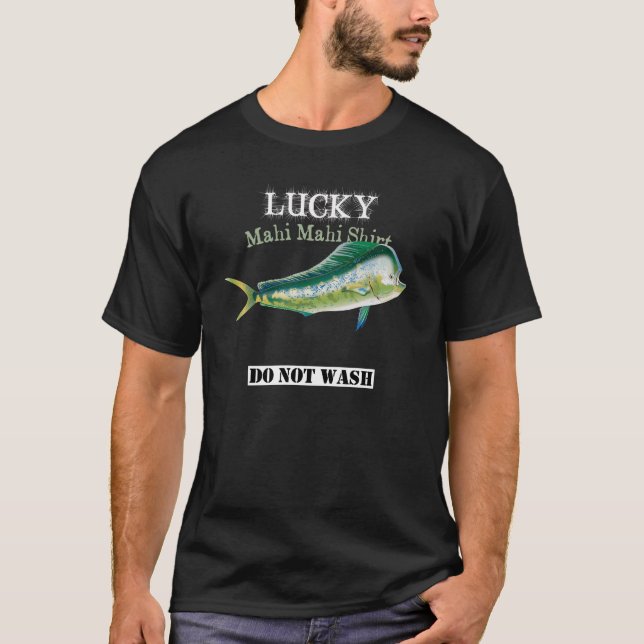 T-shirt Chemise de pêche Mahi Lucky foncé ne se lave pas (Devant)