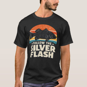 T-shirt Chemise de pêche Suivez Le Flash Argenté Vintage A