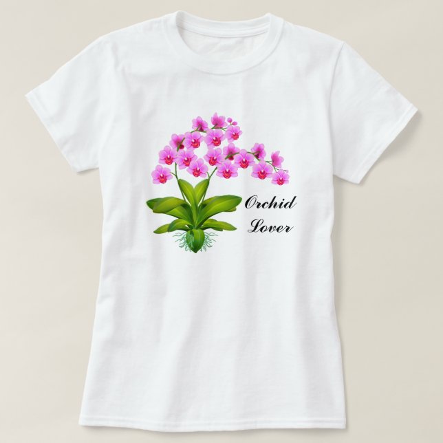 T-shirt Chemise de Phalaenopsis de rose d'amant d'orchidée (Design devant)