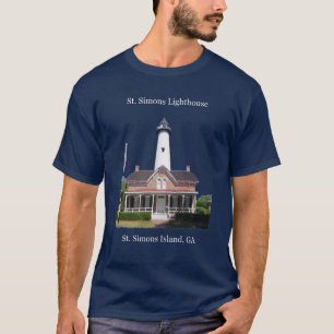 T-shirt Chemise de phare de St Simons lettrage blanc