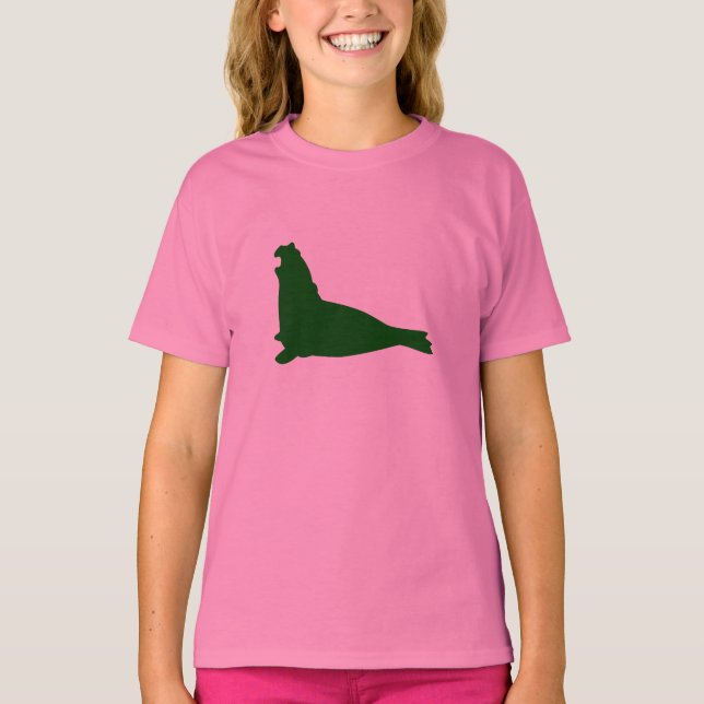 T-shirt Chemise de phoque éléphant Phthalo Green (Devant)