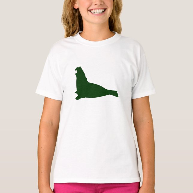 T-shirt Chemise de phoque éléphant Phthalo Green (Devant)