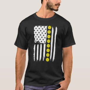 T-shirt Chemise de Pickleball Drapeau Américain, Amant De