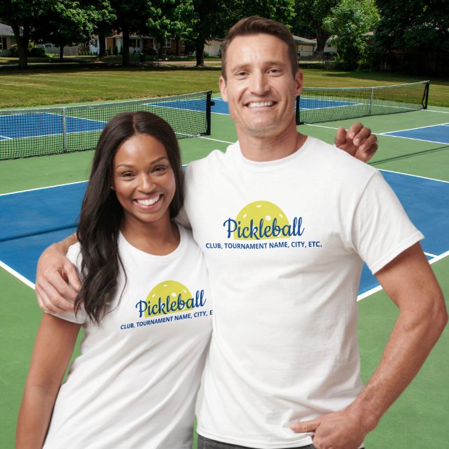 T-shirt Chemise De Pickleball Personnalisée, Ville, Club,  (Créateur téléchargé)