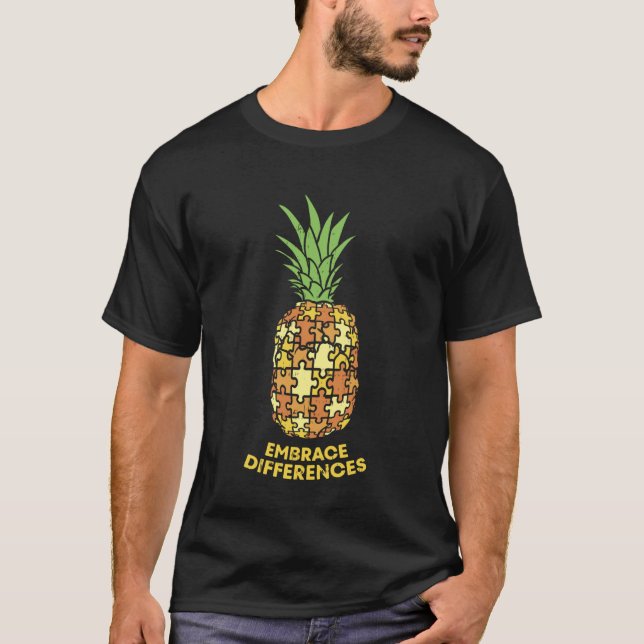 T-shirt Chemise de pineapple pour accepter les différences (Devant)