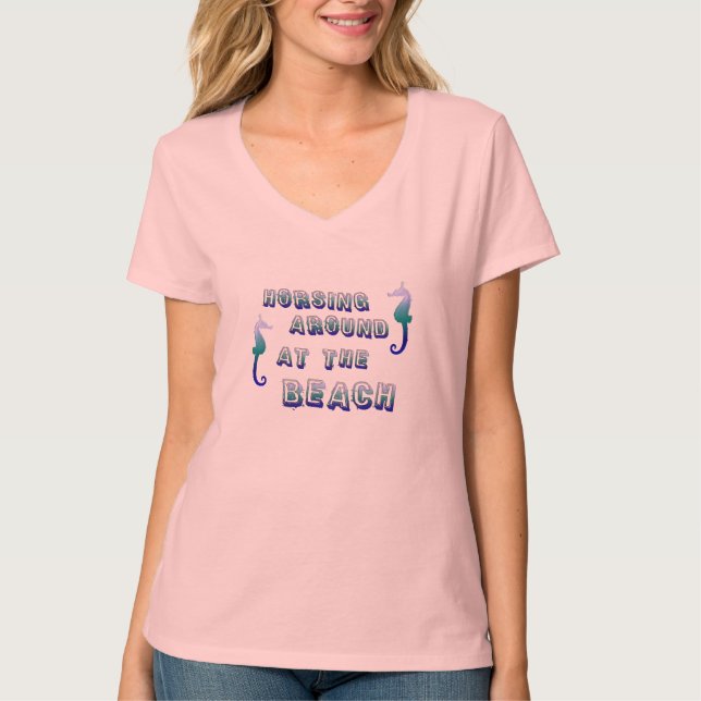T-shirt Chemise de plage Cheval Marin (Devant)