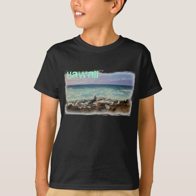 T-shirt Chemise de plage d'Hawaï de garçons (Devant)