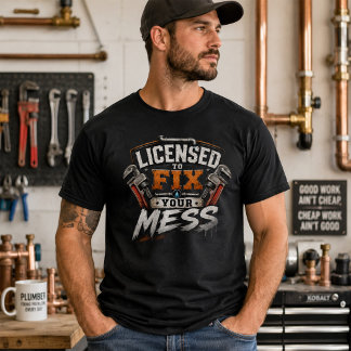 T-shirt Chemise de plombier drôle Autorisé à réparer votre