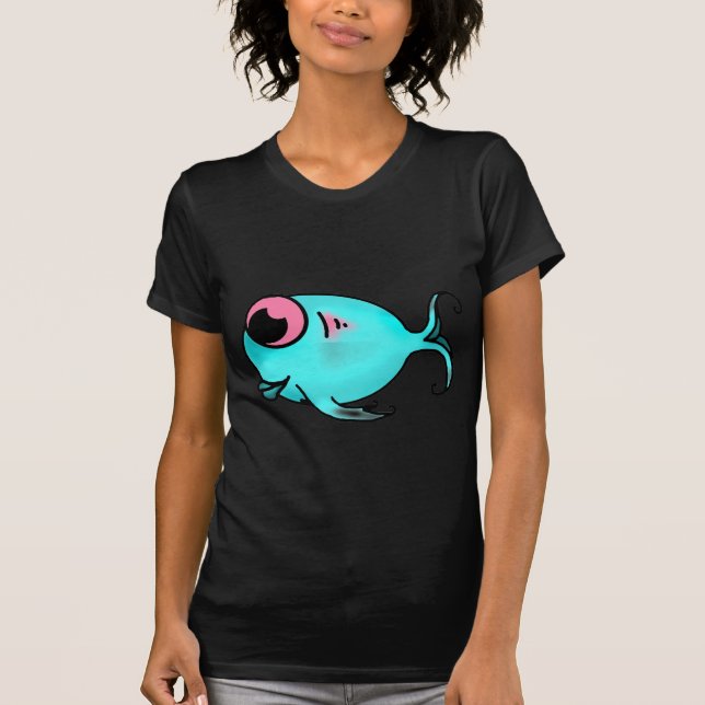 T-shirt Chemise de poisson bleu (Devant)