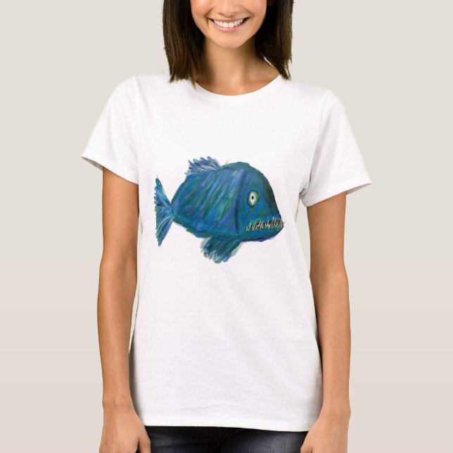 T-shirt Chemise de poisson bleu dentifrice (Devant)