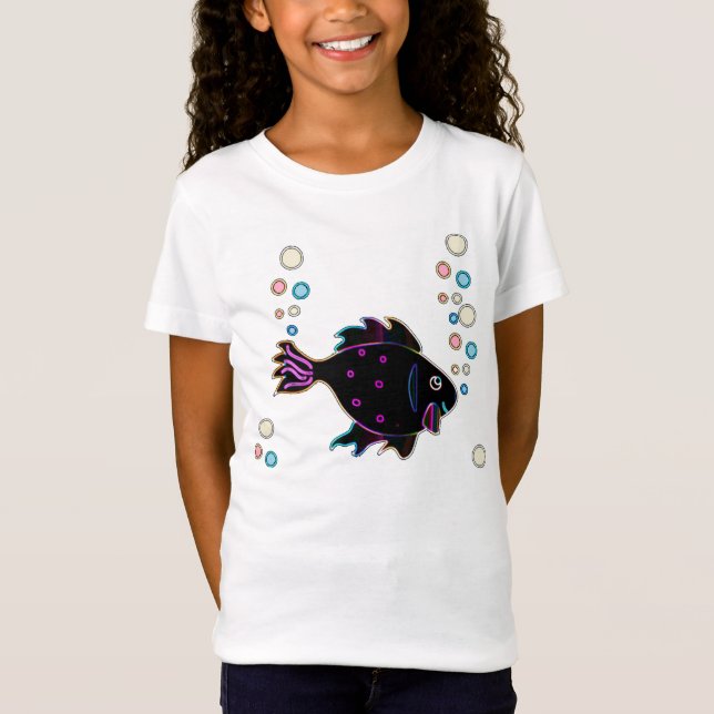 T-Shirt Chemise de poisson mignonne Neon (Devant)
