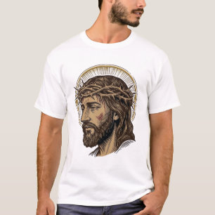 T-shirt Chemise de portrait de couronne d'épines gravée vi