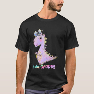 T-shirt Chemise de prénom Addi Fille Dinosaur Anniversaire