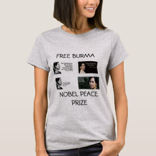 T-SHIRT CHEMISE DE PRIX AUNG SAN SUU KYI NOBEL POUR LA PAI