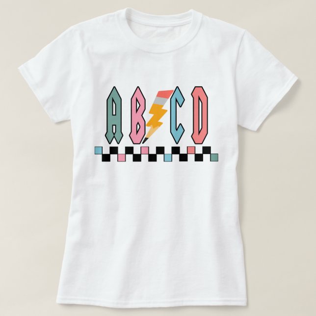 T-shirt Chemise de professeur Abcd, cadeau d'appréciation  (Design devant)