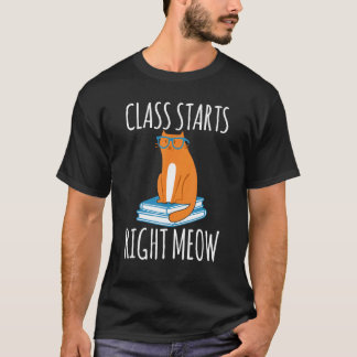 T-shirt Chemise de professeur de chat La classe commence t