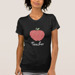 T-shirt Chemise de professeur - guingan rouge Apple