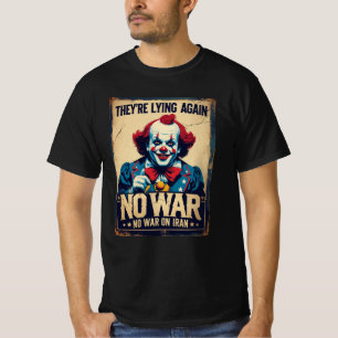 T-shirt Chemise de propagande Iran Pas de guerre Fausse no