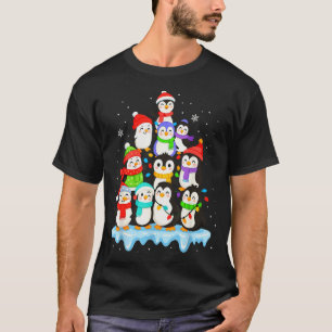 T-shirt Chemise de pyjama de Noël Cool Penguin pour garçon