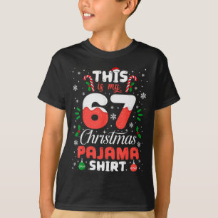T-shirt Chemise de pyjama de Noël drôle 67 Six Sept Mème B