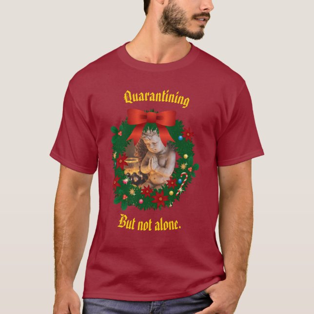 T-shirt Chemise de quarantaine mais pas seule Fête (Devant)