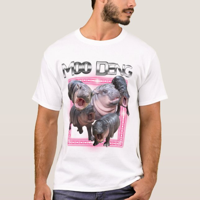 T-shirt Chemise de rap Bootleg Moo Deng | Moo Deng Shirt (Devant)