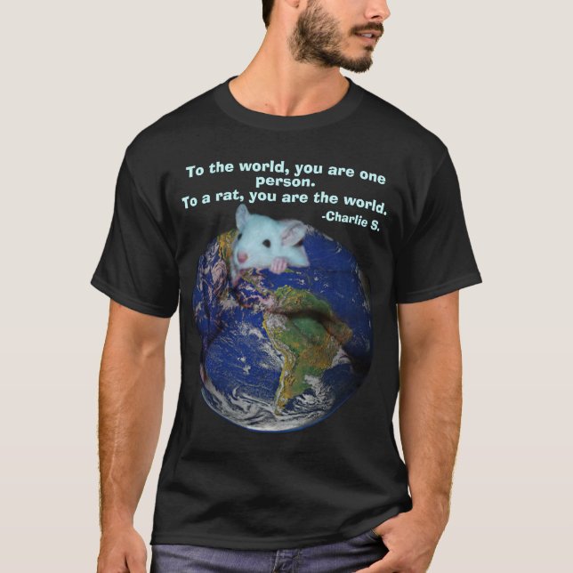 T-shirt Chemise de rat du monde (foncée) (Devant)