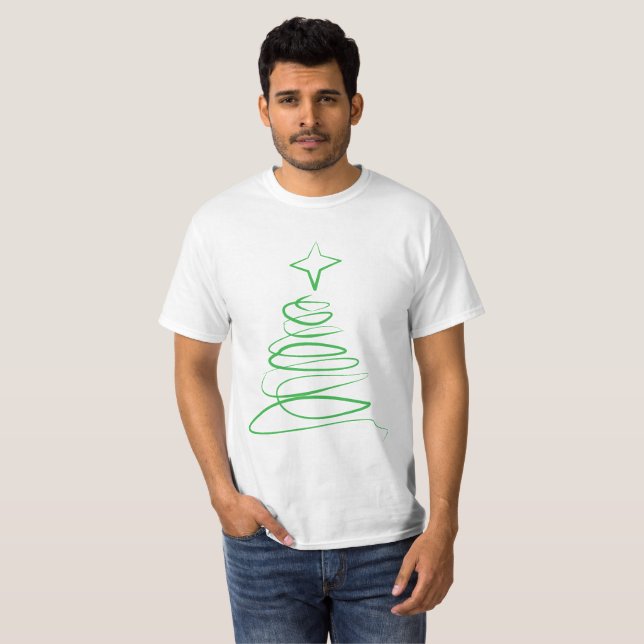 T-shirt Chemise de remous d'arbre de Noël - vert (Devant entier)