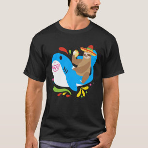 T-shirt Chemise de requin de paresseux Mignon Mexicain Cin