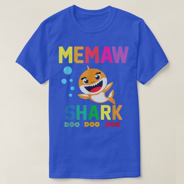 T-shirt Chemise de requin Memaw Shark Lover Famille mère' (Design devant)