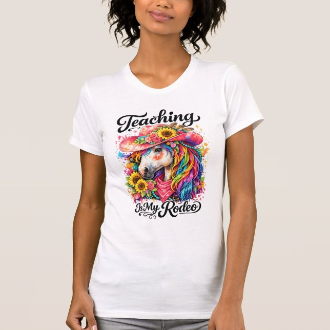T-shirt Chemise de Rodeo pour Enseignant, Tee Florale de C (Devant)
