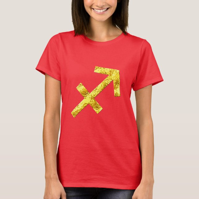 T-shirt Chemise de rouge d'or de Sagittaire (Devant)