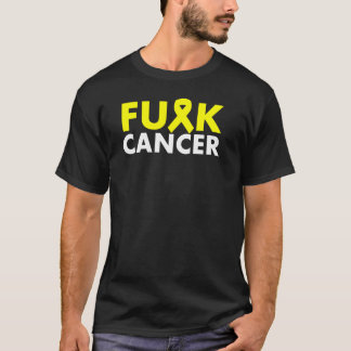 T-shirt Chemise de ruban de jaune de CANCER de F*CK