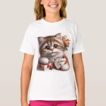 Chemise de Saint Valentin avec un chat