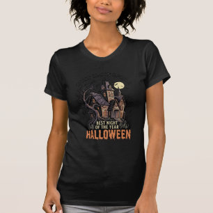 T-shirt Chemise de saison effrayante manoir hanté gravure