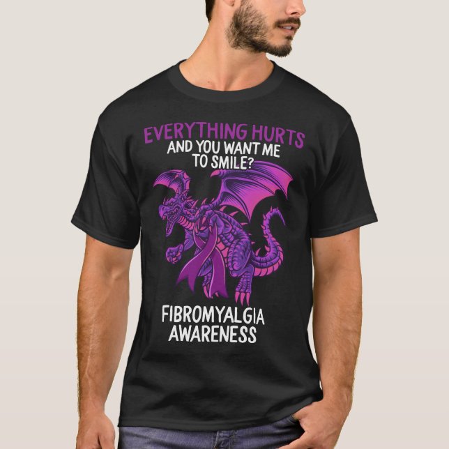 T-shirt Chemise de sensibilisation à la fibromyalgie, Aman (Devant)