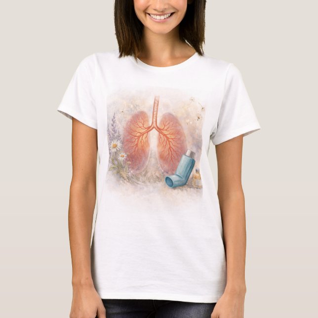 T-shirt Chemise de sensibilisation à l'asthme | Dessin bot (Devant)