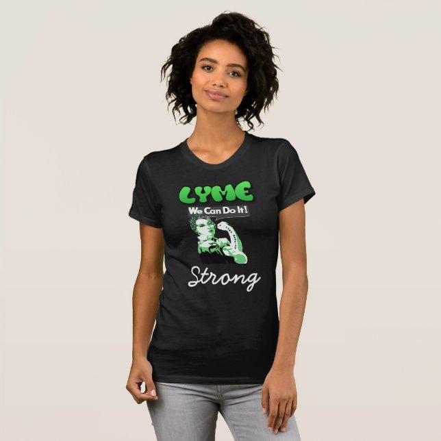 T-shirt Chemise de sensibilisation à Lyme Strong We Can Do (Devant entier)