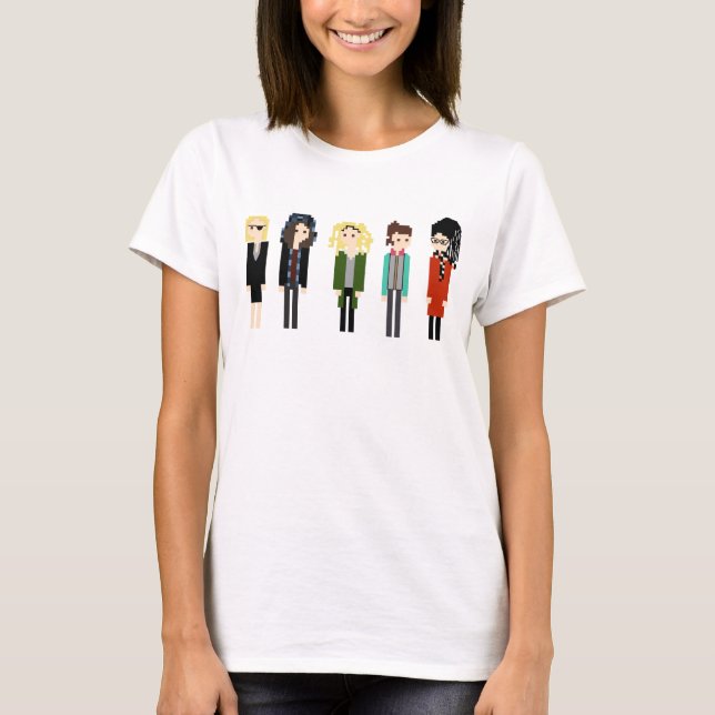 T-shirt Chemise de Sestras de pixel - 5 horizontaux - noir (Devant)