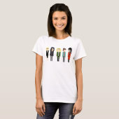 T-shirt Chemise de Sestras de pixel - 5 horizontaux - noir (Devant entier)