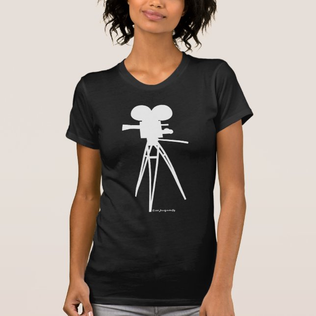 T-shirt Chemise de silhouette d'appareil-photo de film (Devant)