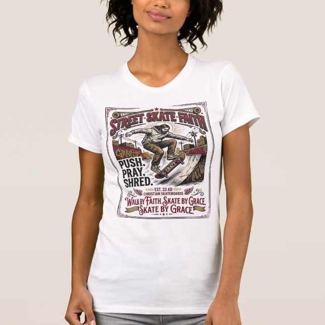 T-shirt Chemise de skate longboard Jésus chrétien (Devant)