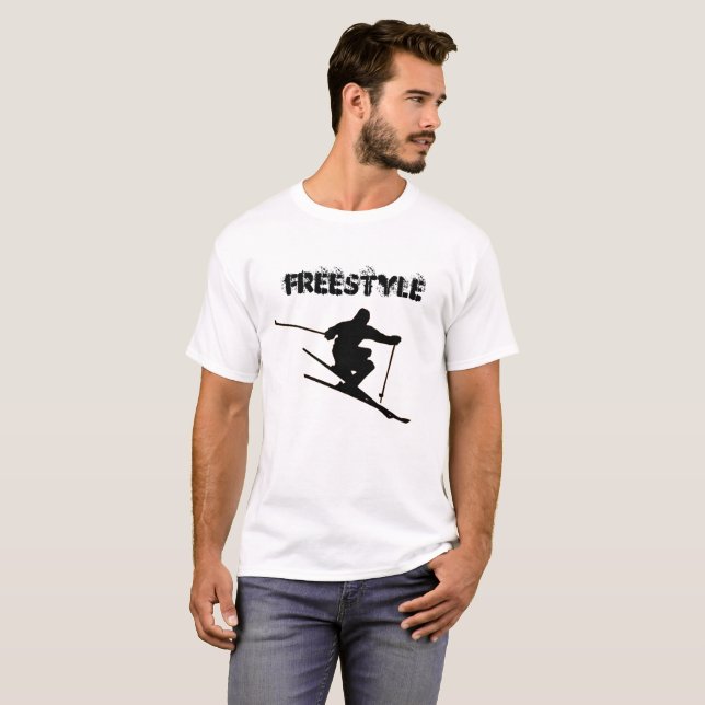T-shirt Chemise de ski en style libre (Devant entier)