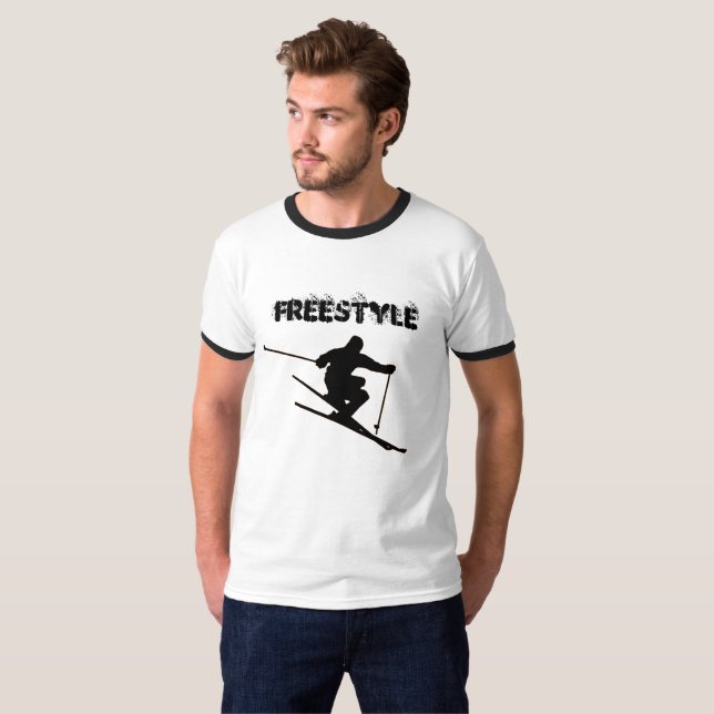 T-shirt Chemise de ski libre (Devant entier)