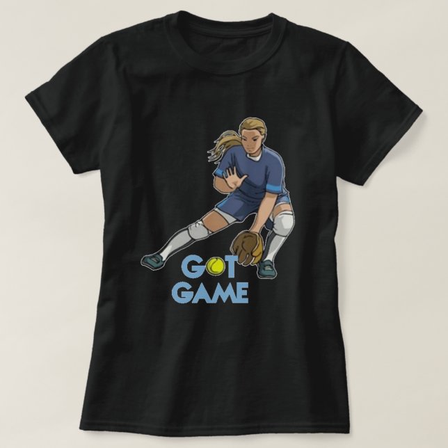 T-shirt Chemise de softball de jeu (Design devant)