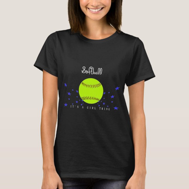 T-shirt Chemise de softball pour fille (Devant)
