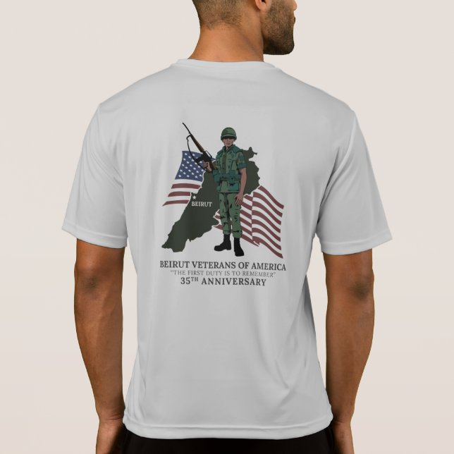 T-shirt Chemise de soldat de la paix d'anniversaire de BVA (Dos)