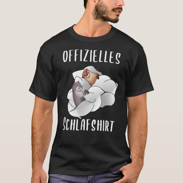 T-shirt Chemise de sommeil avec deux pyjamas de loutres de (Devant)