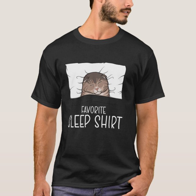 T-shirt Chemise de sommeil préférée Chat Scottish Fold, Ca (Devant)