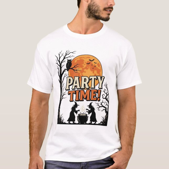 T-shirt Chemise de sorcière de chaudron de fête d'Hallowee (Devant)